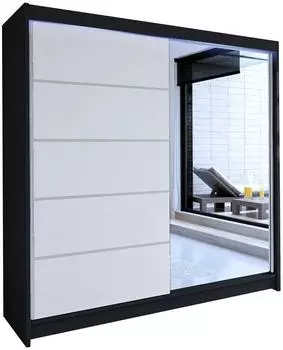 Mirjan24 Talin III Schwebetürenschrank mit Spiegel & RGB LED, 180x215x58cm (800000567970)