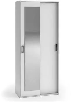 Beautysofa LANO Schwebet&uuml;renschrank mit Spiegel, 2-t&uuml;rig, wei&szlig;, 90x205x40cm (800001055175)