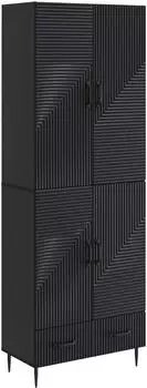 vidaXL Schrankset 2-tlg. Holzwerkstoff schwarz (3416611)