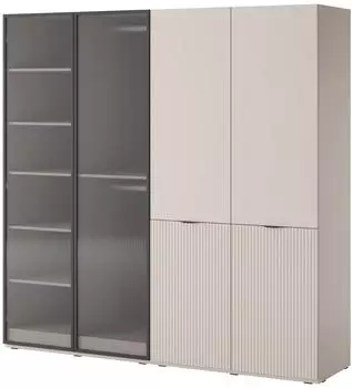 Masseno Atelio Dreht&uuml;renschrank 4-t&uuml;rig, Kaschmir, 202x200x51cm (800001865087)