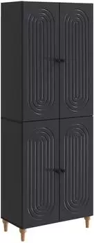 vidaXL Schrankset 2-tlg. wandmontiert, Holzwerkstoff, schwarz (3416440)