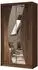 Masseno Voce Schwebetürenschrank 2-türig mit Spiegel, nussbaum, 120x216x61cm (800001865214)