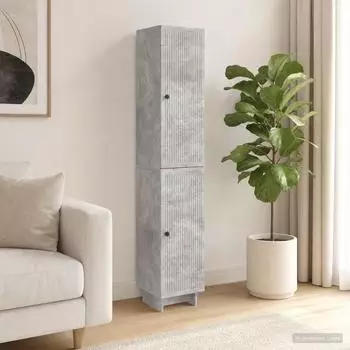 vidaXL Schrankset 2-tlg. betongrau, Holzwerkstoff, 34,5x33x90cm (3416370)