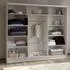 Masseno Grazia Schwebetürenschrank 3-türig mit Spiegel, nussbaumfarben, 240x216x61cm (800001865011)