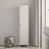en.casa Seinäjoki Kleiderschrank Stahl, weiß, 180x38x38cm