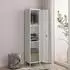 en.casa Seinäjoki Kleiderschrank Stahl, weiß, 180x38x38cm