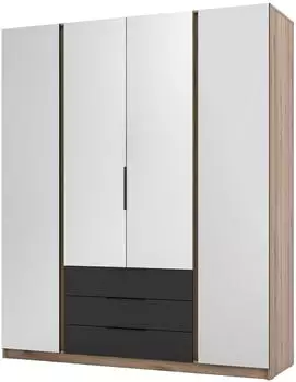 Masseno Cagliari Dreht&uuml;renschrank 4-t&uuml;rig mit Spiegel, 200x239x61,9cm, gold (800000909163)
