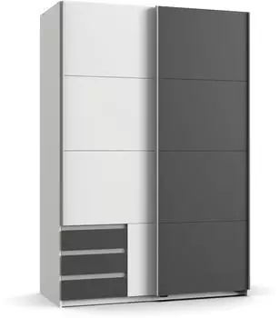 luma-home Schwebet&uuml;renschrank 2-t&uuml;rig, 135x198x65cm, wei&szlig;/grafit (22661)