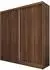 Masseno Sofia Schwebetürenschrank 2-türig, nussbaumfarben, 200x216x61cm (800001865454)