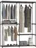 HomCom Stoffkleiderschrank mit Kleiderstange, 4 Fächer, schwarz, 43x185x142cm