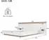 Stilvora Bettanlage 140x200cm mit 2 Nachttischen, LED, USB-C, Weiß/Sonoma-Eiche (KABG82B2013I236)