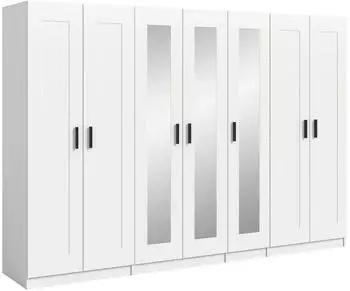 xonox.home Visby 1 Kleiderschrank 3-teilig, wei&szlig;, 280x194x56cm (4066432045558_110d)