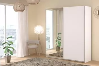 Parisot Swing 4 Schwebet&uuml;renschrank mit Spiegelt&uuml;r, wei&szlig;, 178x203x59cm