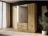 Bettso LYKE Drehtürenschrank mit Spiegel, Eiche Artisan, 206x200x51cm