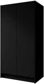Masseno Velar Dreht&uuml;renschrank 2-t&uuml;rig, schwarz, 102x200x51cm (800001865204)