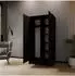 Masseno Velar Drehtürenschrank 2-türig, schwarz, 102x200x51cm (800001865204)