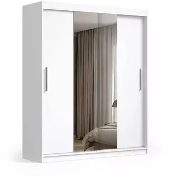 Masseno VIVA Schwebet&uuml;renschrank 2-t&uuml;rig mit Spiegel, wei&szlig;, 180x215,5x59cm