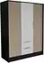 Masseno Pelor Drehtürenschrank 3-türig, schwarz, 150,5x200x51cm