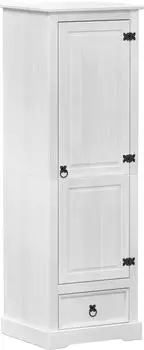 vidaXL Kleiderschrank mit Schublade, wei&szlig;, 55x50x170cm, Kiefernholz (42024934)