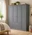 Home Affaire Paris Kleiderschrank Landhausstil 4 Türen, matt grau, 180x200x65cm