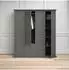 Home Affaire Paris Kleiderschrank Landhausstil 4 Türen, matt grau, 180x200x65cm