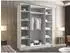 Mirjan24 Santi III Kleiderschrank 4-türig mit Spiegel, schwarz (800000701300)