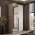Lookway Aurel Kaschmir 2D Kleiderschrank, schwarze Griffe, Spiegel, 100x210x57cm (800001752413)