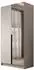 Lookway Aurel Kaschmir 2D Kleiderschrank, schwarze Griffe, Spiegel, 100x210x57cm (800001752413)