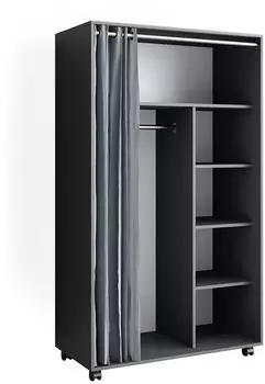 VICCO Doros Kleiderschrank 100x168cm grau mit Rollen (40593)