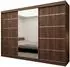 Masseno Mirella Schwebetürenschrank 3-türig mit Spiegel, nussbaum, 240x216x61cm (800001865497)