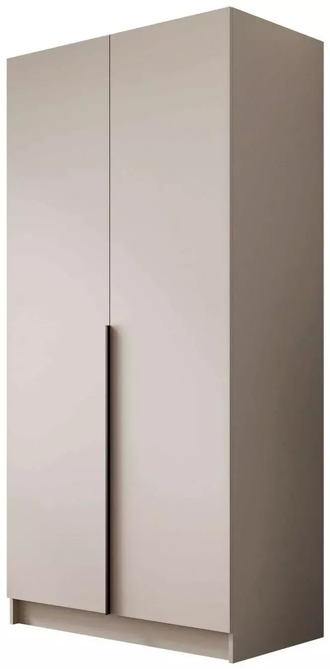 Lookway Aurel Kaschmir 2D Kippschrank, schwarze Griffe, 100x210x57cm (800001753328) Drehtürenschrank ab 369,00€