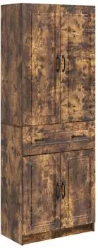 vidaXL Schrankset 2-teilig, ger&auml;ucherte Eiche, Holzwerkstoff (3416993)