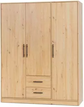 Masseno VANO Dreht&uuml;renschrank 3-t&uuml;rig, Eiche Artisan, 150x190x56cm