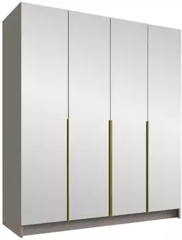 Mirjan24 Santi III Kleiderschrank mit Spiegel, Dreht&uuml;ren, Cashmere/Gold (800000701309)