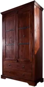 Massivmoebel24 Oxford #419 Schrank Akazie nougat lackiert 107x50x188cm (09-340-620-4517)