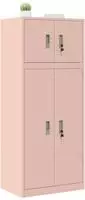 vidaXL Aufbewahrungsschrank 2 stk. Rosa 60 x 40 x 145 cm Stahl