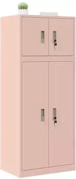 vidaXL Aktenschrank Stahl, abschlie&szlig;bar, rosa, 60x40x145cm