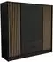Masseno Pelor Drehtürenschrank 4-türig, schwarz, 200x200x51cm (800001865274)