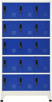 vidaXL Schlie&szlig;fachschrank grau und blau 90x40x180cm Stahl (339826XL)