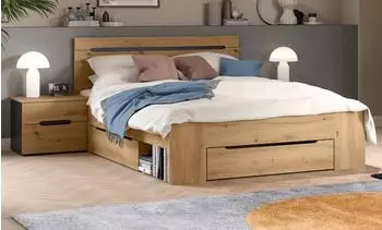 Inn.Furn Cooper Schlafzimmer-Set 3-tlg., Eiche Artisan/grau, 140x200cm (GE70172-06)