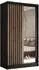 Masseno Lamello Schwebetürenschrank 2-türig mit Spiegel, schwarz, 120x216x61cm (800001327189)