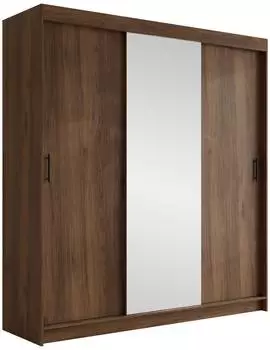 Mirjan24 Infinity II Schwebet&uuml;renschrank mit Spiegel, nussbaum, 200x200x58cm (800001912398)