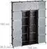 Relaxdays Kleiderschrank Stecksystem 14 Fächer, 2 Kleiderstangen, 145x180x36,5cm