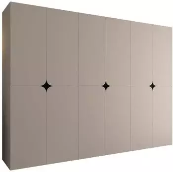 Mirjan24 Kleiderschrank Espresso 270 mit 6 Dreht&uuml;ren, 270x203x50cm, Kaschmir (Espresso 270)