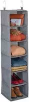 Relaxdays Kleiderschrank H&auml;ngeregal, 6 F&auml;cher, Stoff, HBT: 131 x 30 x 30 cm, 2