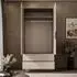 Lookway Aurel Kleiderschrank 2D2S Kaschmir, schwarze Griffe, Spiegel (800001752048)