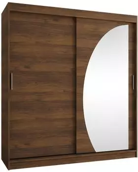 Mirjan24 Wika 180 Schwebet&uuml;renschrank mit Schubladen, nussbaumfarben, 180x200x62cm (800001792975)