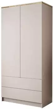 Lookway Aurora Kaschmir 2D2S Dreht&uuml;renschrank mit Schubladen, 100x210x57cm (800001751010)