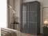 Beautysofa Viva Schwebetürenschrank mit Lacobel-Glas, graphit, 120x216x61cm (800000705728)