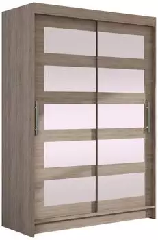 Mirjan24 Miami IV Schiebet&uuml;renschrank mit Spiegel, tr&uuml;ffeleiche, 120x200x58cm (800000554150)
